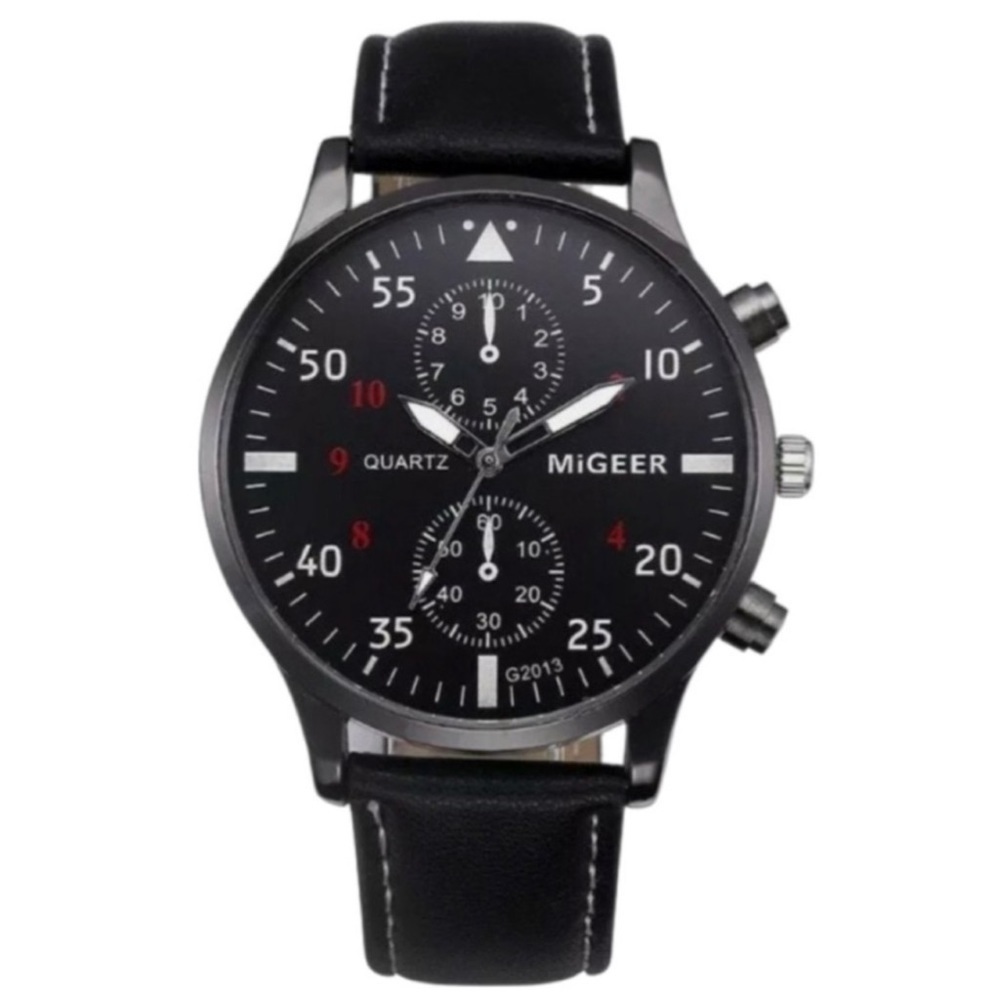 MIGEER RELOGIO • Black Watch New Battery Ready To Wear